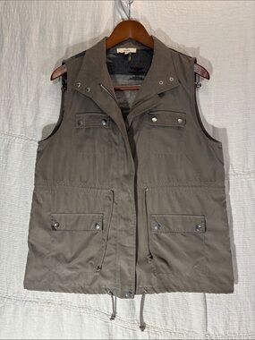 Entry Olive Green Utility Vest Aztec Southwestern Wool Blend Back Size Large EUC